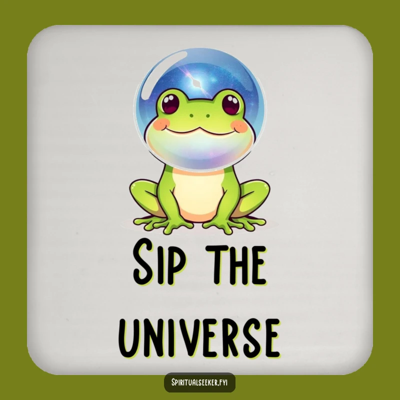 Funny Frog Galaxy Coaster Set: Protect Tables with Cosmic Charm