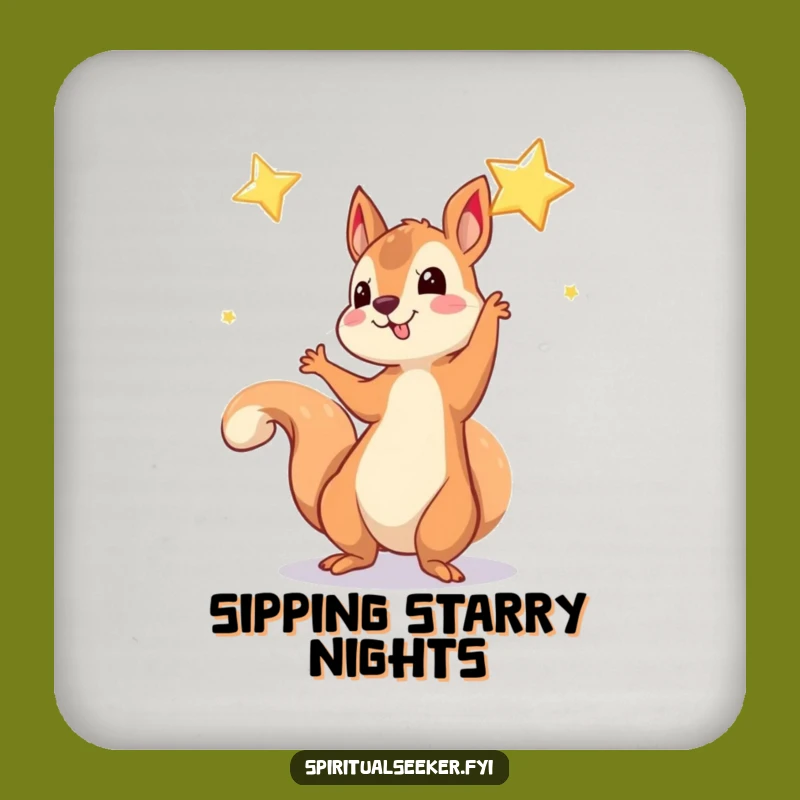 Funny Squirrel Star Coaster: Protect Surfaces with Dreams, Unique Funny Gift