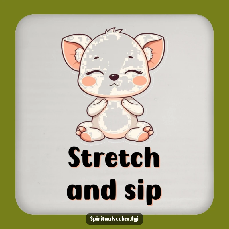 Funny Kawaii Animal Yoga Coaster Set - Hilarious Pose Protection Gift