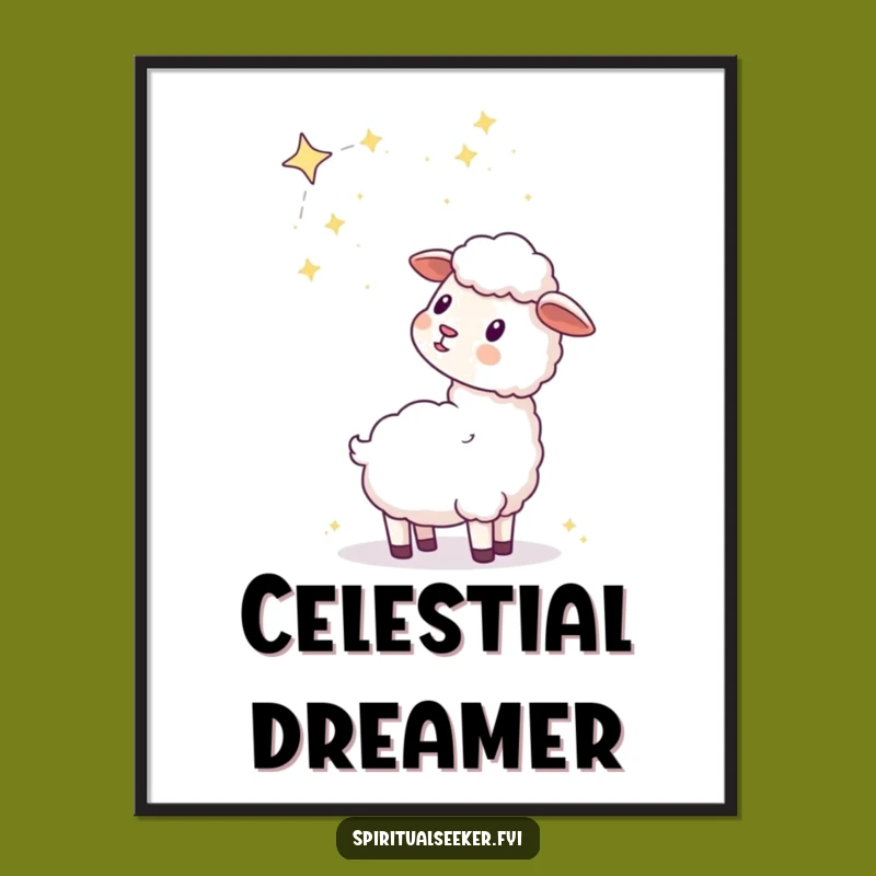 Funny Kawaii Sheep Constellation Poster - Dreamy Wall Art Gift