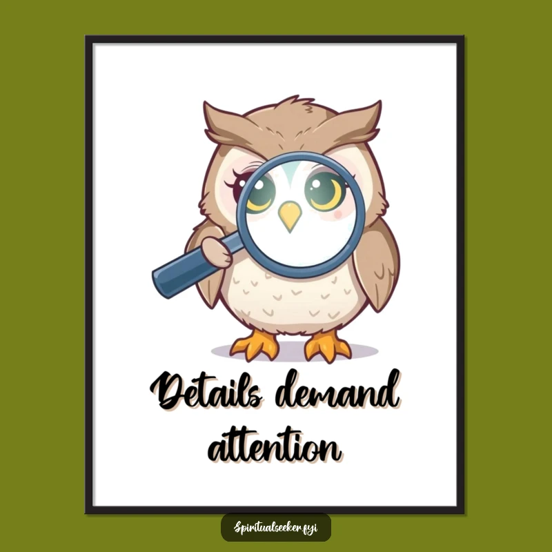 Funny Owl Aura Poster: Investigate Your Walls with Mystic Art
