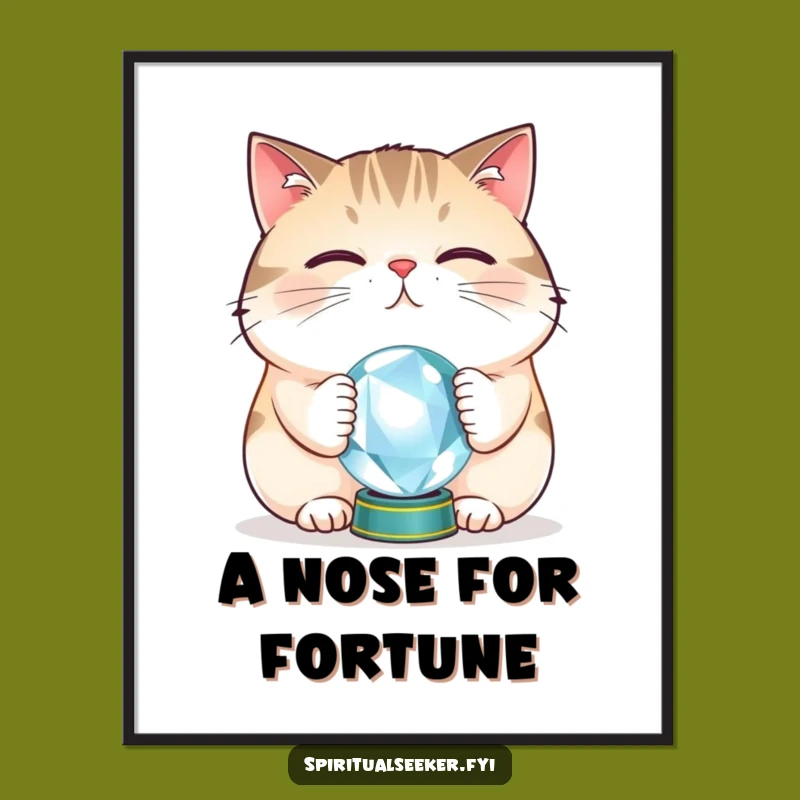 Funny Cat Crystal Ball Poster: Mystic Vibes for Your Walls