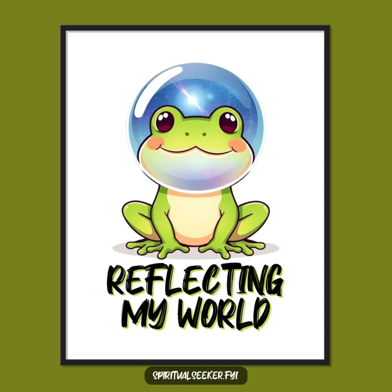 Funny Frog Galaxy Poster: Cosmic Dreams for Your Wall Art
