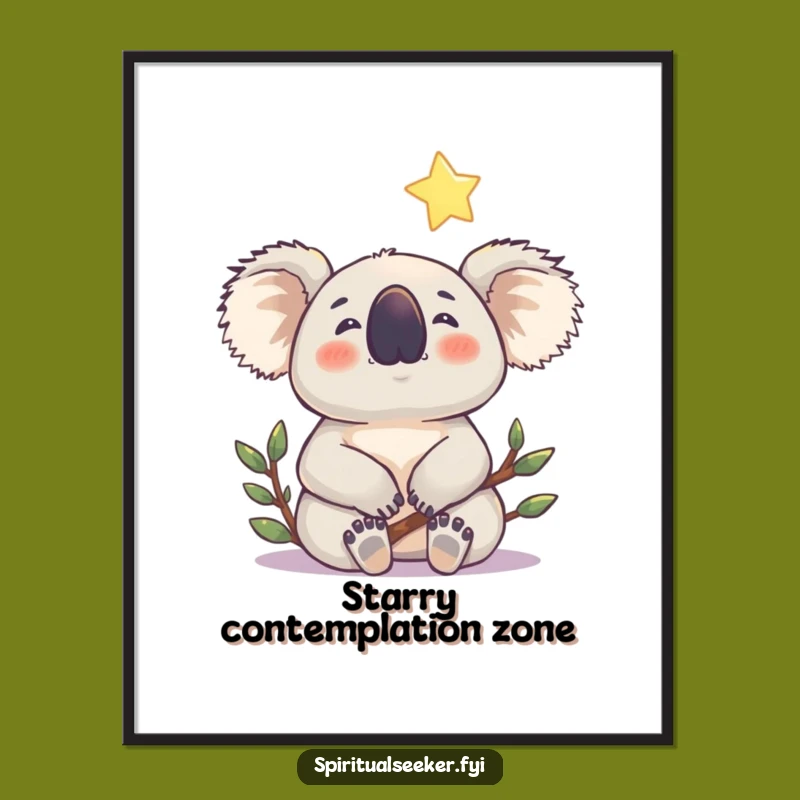 Funny Koala Star Poster: Dreamy Wall Art and Hilarious Gift for Night Owls