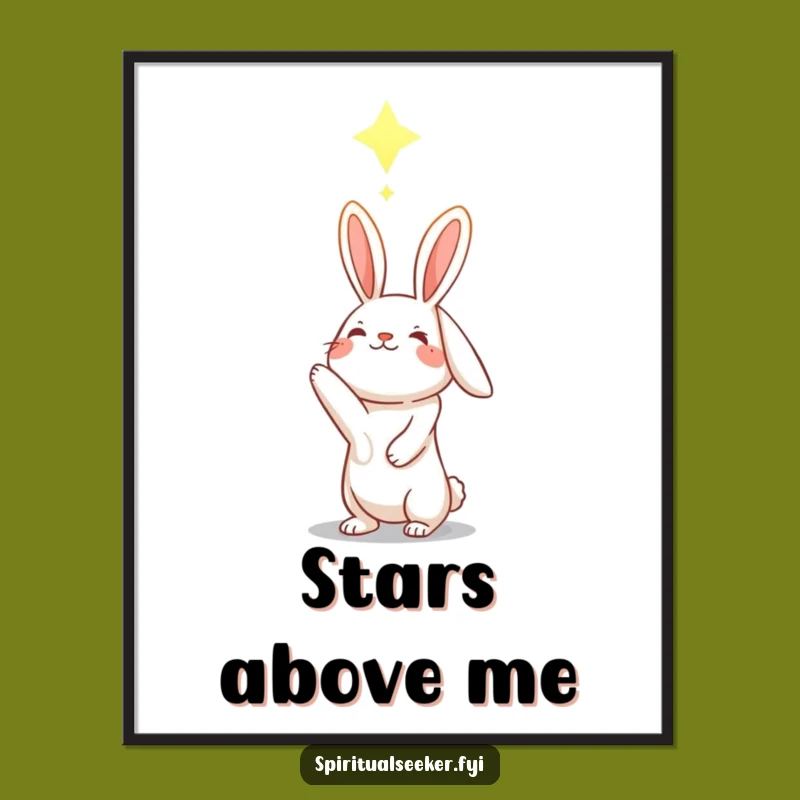 Funny Hopeful Rabbit Poster: Glowing Constellation Hopeful Art Gift