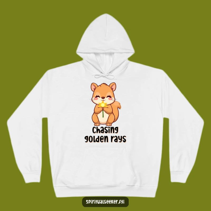 Funny Squirrel Golden Ray Hoodie: Cozy Warmth with Hilarious Sunshine Vibes