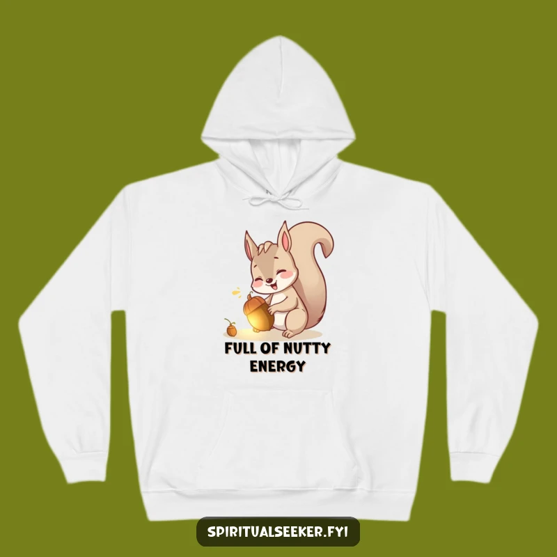 Funny Squirrel Hoodie: Cozy Giggling Squirrel with Acorn, Warm Funny Gift