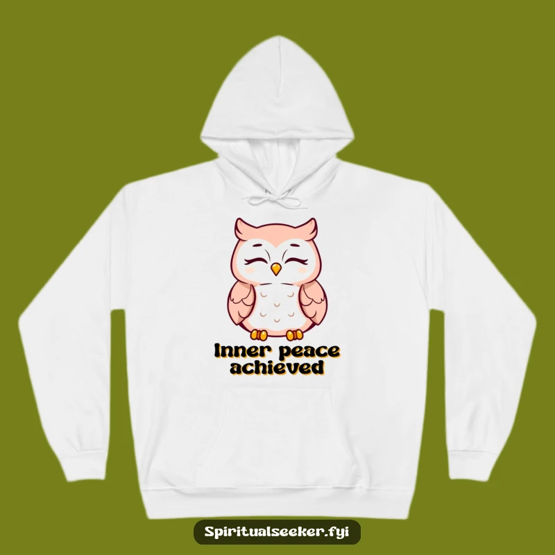 Funny Meditating Owl Hoodie: Cozy Peaceful Smile Character Cozy Gift