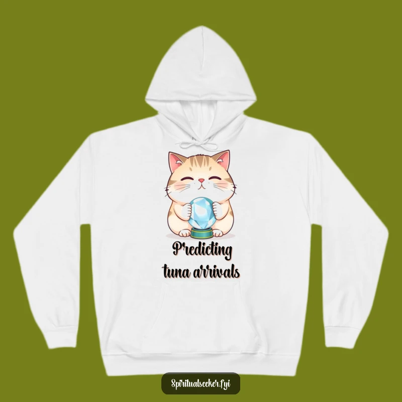 Cozy Funny Cat Crystal Ball Hoodie: Warm Up with Mystic Feline Fun