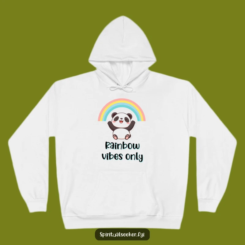 Cozy Funny Panda Hoodie: Rainbow Dreams, Hopeful Comfort Gift
