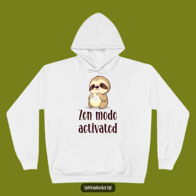 Funny Sloth Hoodie: Cozy Thoughtful Sloth with Orb, Relaxed Funny Gift