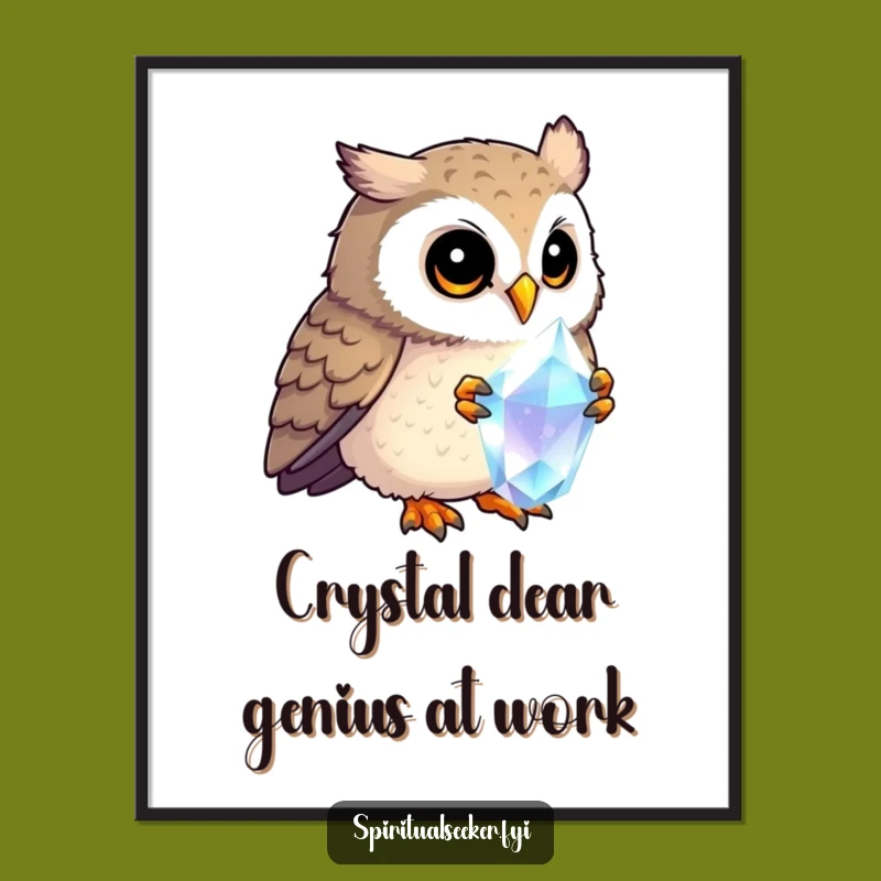 Funny Free Printable Wall Art: Curious Owl, a Whimsical Downloadable Gift for Intriguing Decor