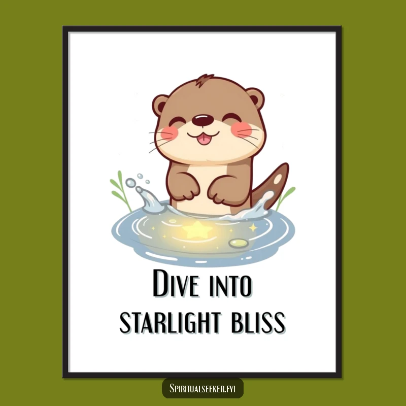 Funny Free Printable Otter Wall Art: Starlight Splash, Downloadable Art for Decor