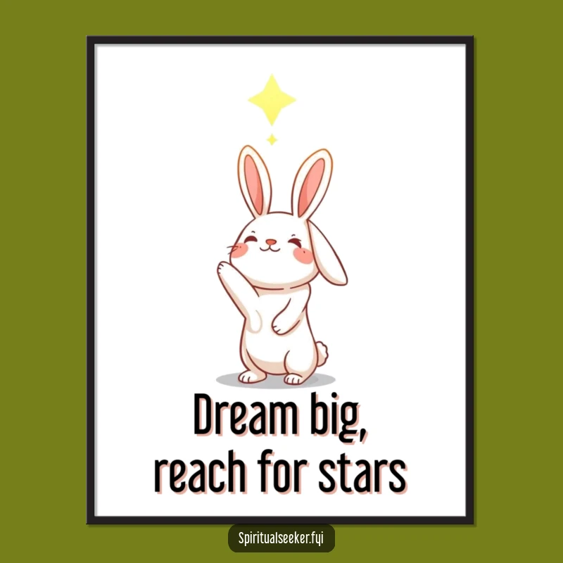 Free Printable Rabbit Wall Art: Hopeful Star Gazer Downloadable Art for Dreams