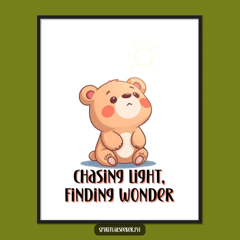 Free Printable Bear Wall Art: Curious Cub Gazing Downloadable Art for Wonder