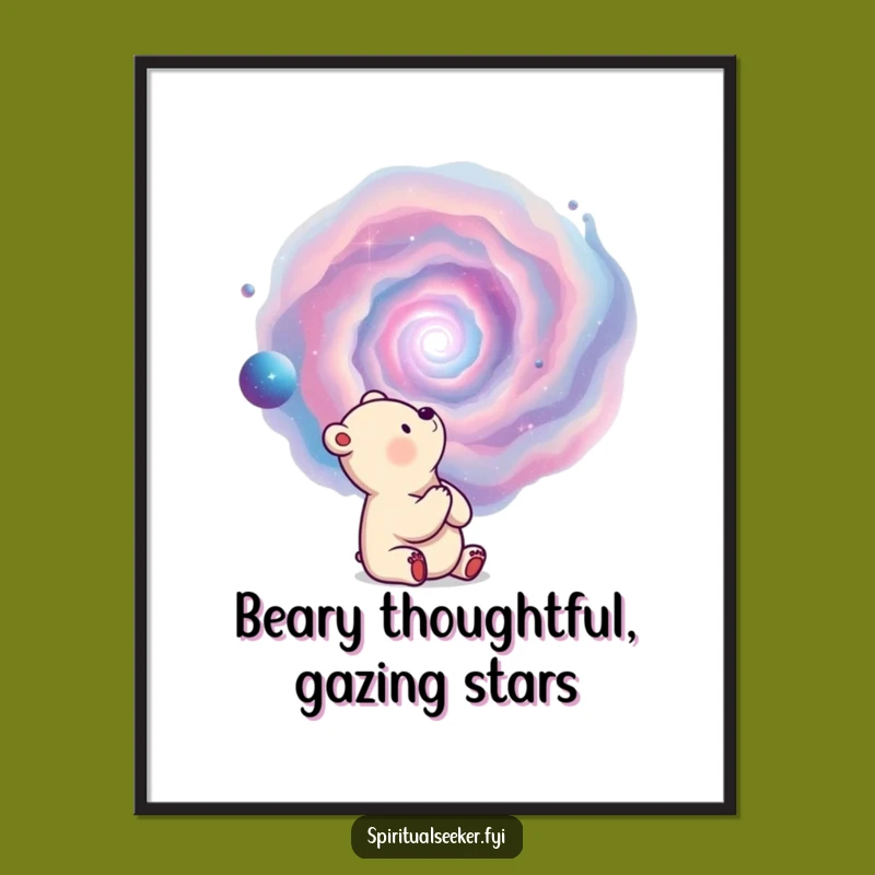 Free Printable Wall Art: Bear Nebula, Funny Downloadable Decor for Wonder