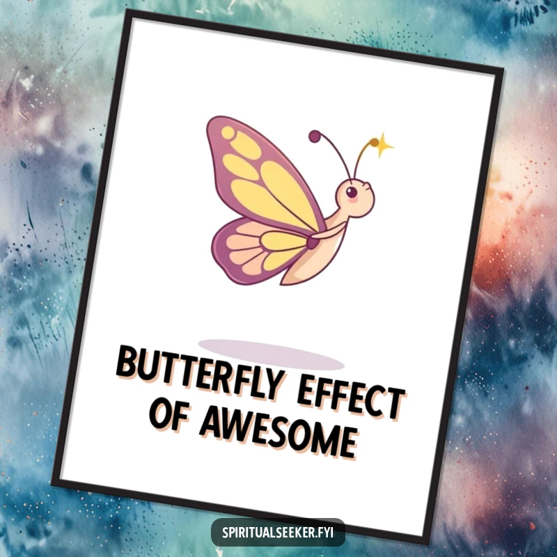 Funny Free Printable Wall Art: A butterfly gracefully dancing in a bright beam of light, creating an ethereal look.