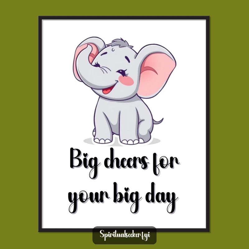 Funny Free Printable Wall Art: Happy Elephant Trumpeting, Joyful Downloadable Decor!
