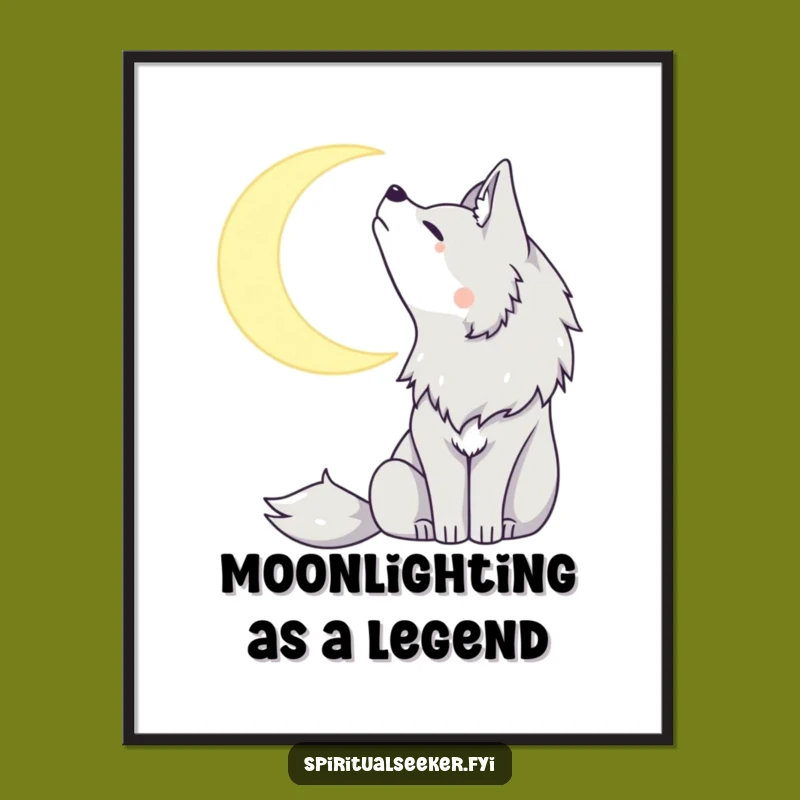 Funny Free Printable Wall Art: Peaceful Wolf Moon Howl, Ethereal Downloadable Decor!