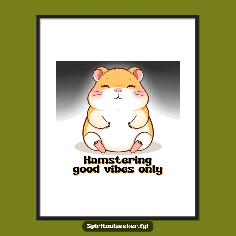 Funny Free Printable Wall Art: Meditating Hamster, a Hilarious Downloadable Gift for Zen Decor