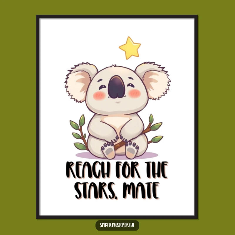 Contented Free Printable Koala Wall Art: Shining Star Dreams for Downloadable Decor