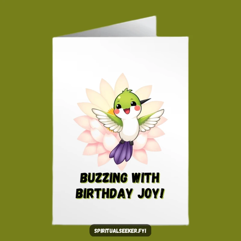 Free Printable Birthday Card: Hummingbird Lotus Funny Downloadable Gift
