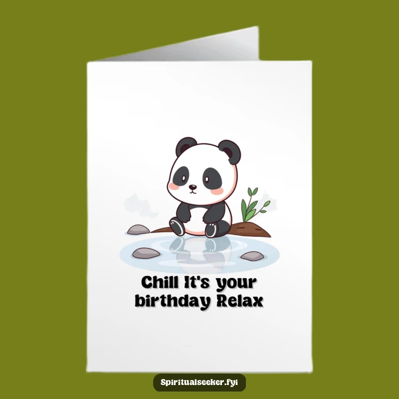 Free Printable Panda Birthday Card: Funny Calm Downloadable Gift for Zen Lovers