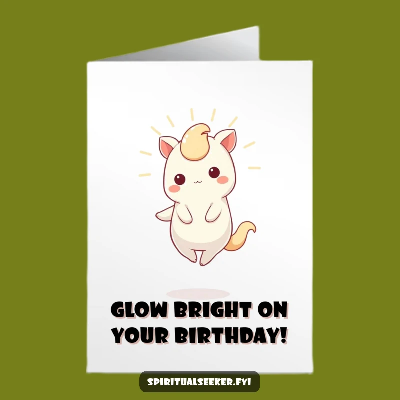 Free Printable Birthday Card: Glowing Kawaii Dancer - Funny Downloadable Gift!