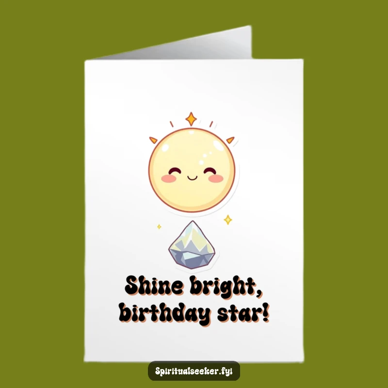 Free Printable Birthday Card: Smiling Moon Orb - Funny Downloadable Gift!