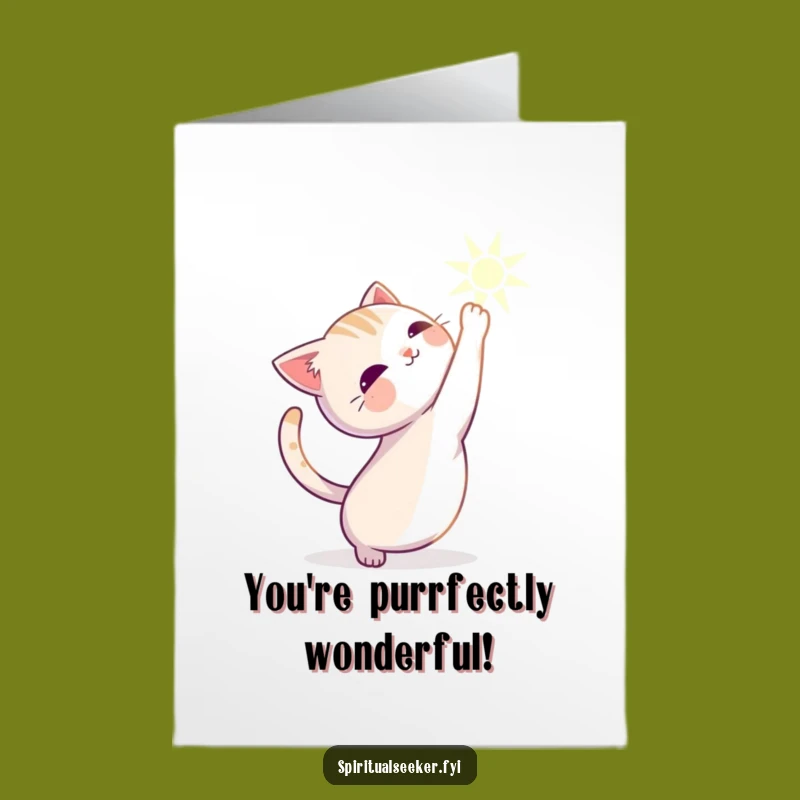 Free Printable Cat Birthday Card: Funny Stretching Cat Downloadable Gift for a Relaxing Celebration