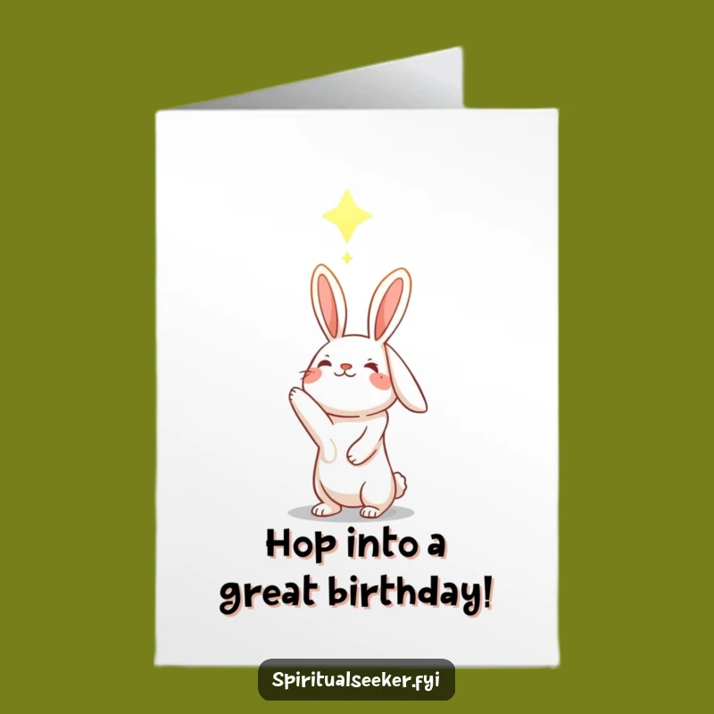 Free Printable Rabbit Birthday Card: Hopeful Star Gazer Downloadable Gift
