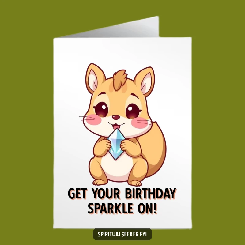 Free Printable Squirrel Birthday Card: Funny Crystal Joy Downloadable Gift