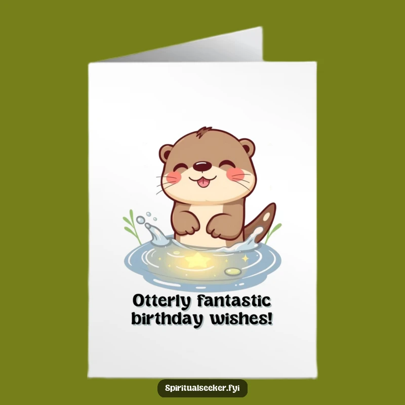 Free Printable Otter Birthday Card: Starlight Splash Humor for Downloadable Gift