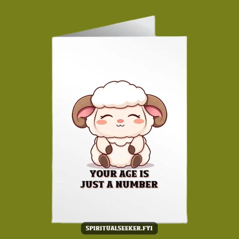 Free Printable Funny Sheep Birthday Card - Relaxing Meditation Humor Downloadable Gift