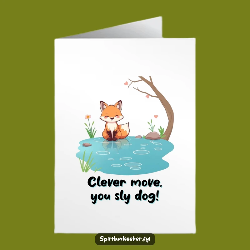 Free Printable Fox Congrats Card: Serene Streamer Downloadable Gift for Success
