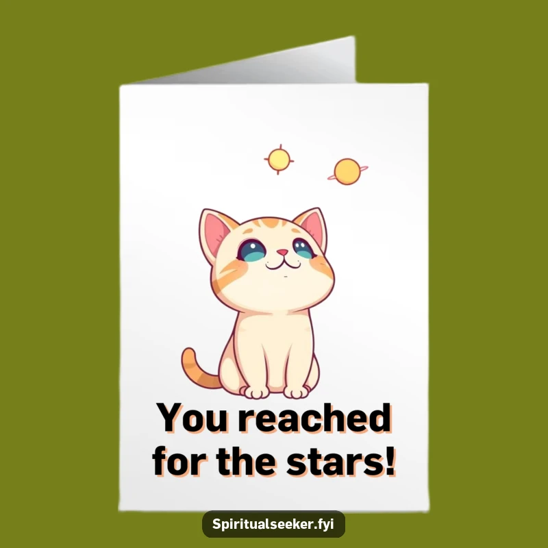 Free Printable Cat Congrats Card - Celestial Achievement Downloadable Gift