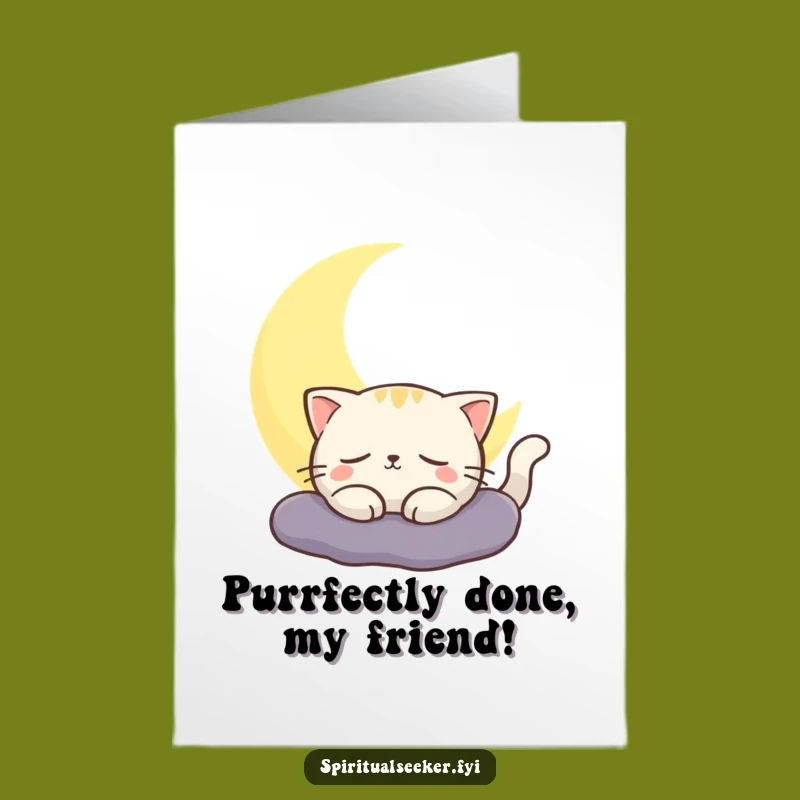 Free Printable Cat Congrats Card: Moon Glow Humor, Funny Downloadable Gift