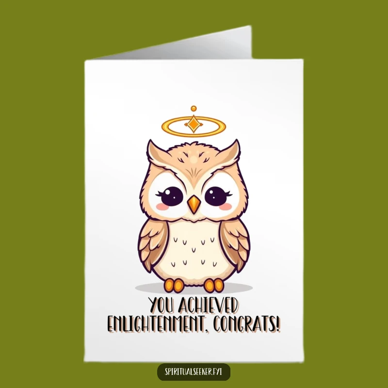 Free Printable Congrats Card: Wise Owl Halo, Humorous Downloadable Gift for Success