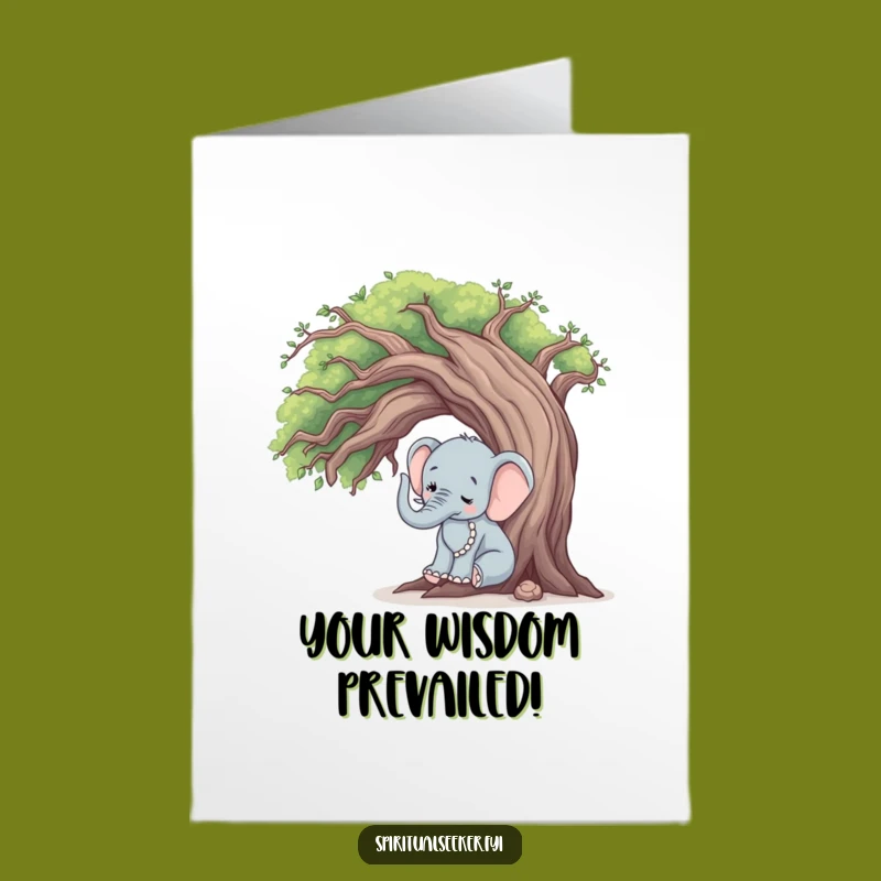 Free Printable Elephant Congrats Card: Peaceful Downloadable Gift