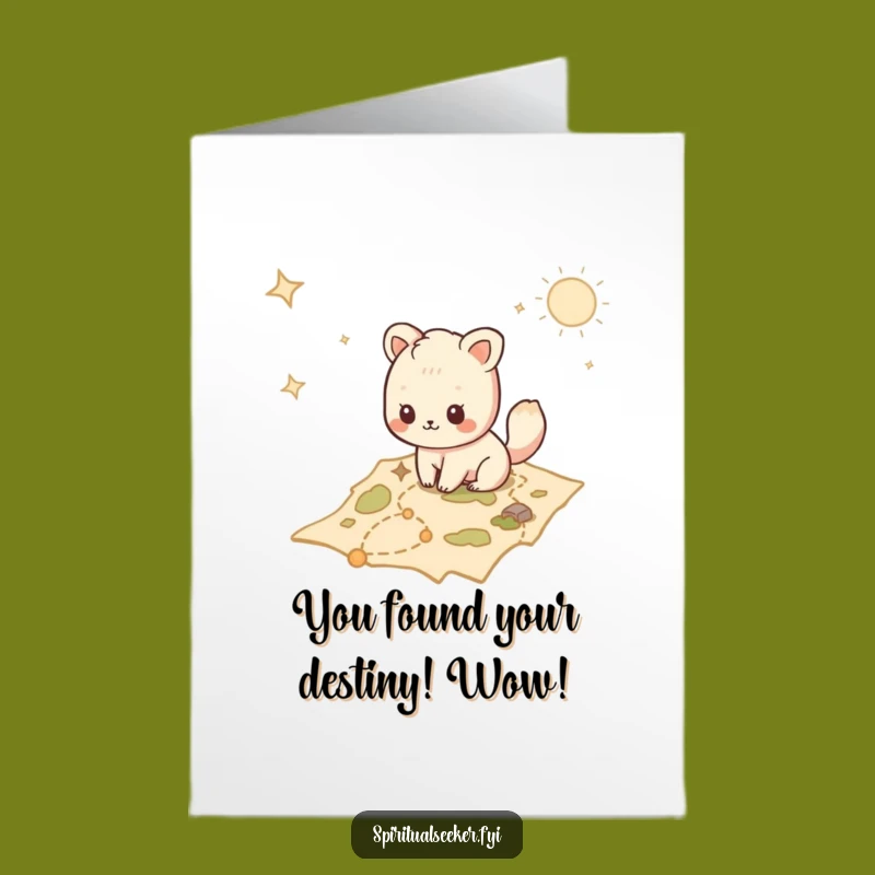 Free Printable Kawaii Map Card: Journey Congrats Downloadable Gift for New Adventures