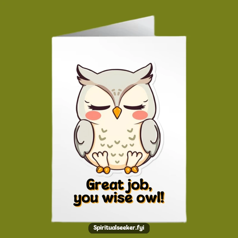 Free Printable Owl Congratulations Card - Zen Success Downloadable Gift for Him or Her