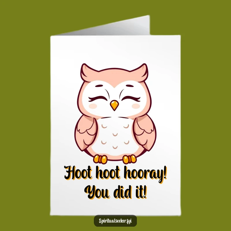 Free Printable Owl Congratulations Card: Serene Bird Downloadable Gift for Big Wins