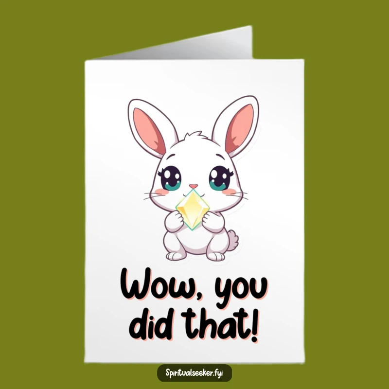Free Printable Rabbit Congratulations Card - Crystal Discovery Humor Downloadable Gift