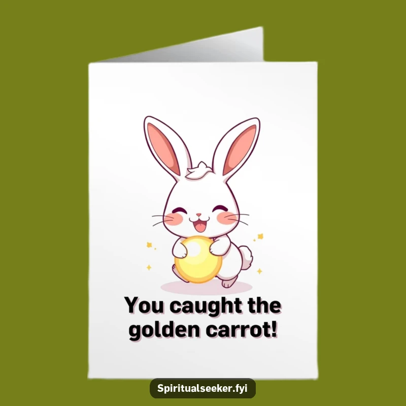 Free Printable Rabbit Congrats Card - Glowing Achievement Downloadable Gift