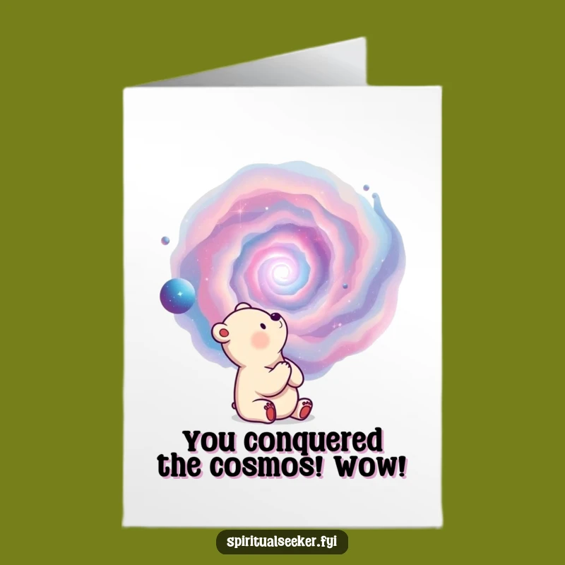 Free Printable Congrats Card: Bear Nebula, Humorous Downloadable Gift for Big Achievements