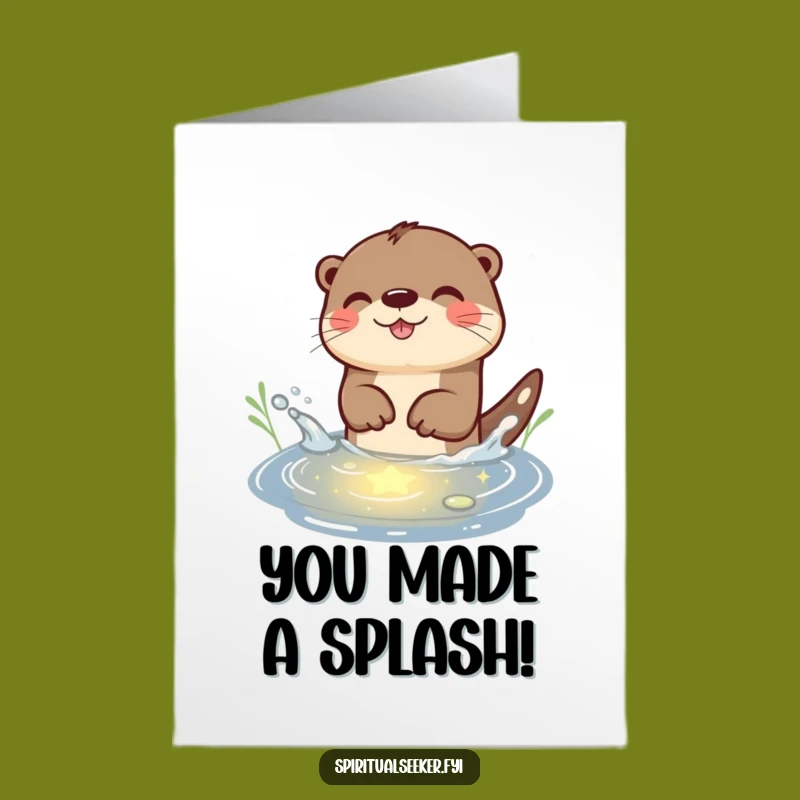 Free Printable Otter Congrats Card: Starlight Splash Humor for Downloadable Gift
