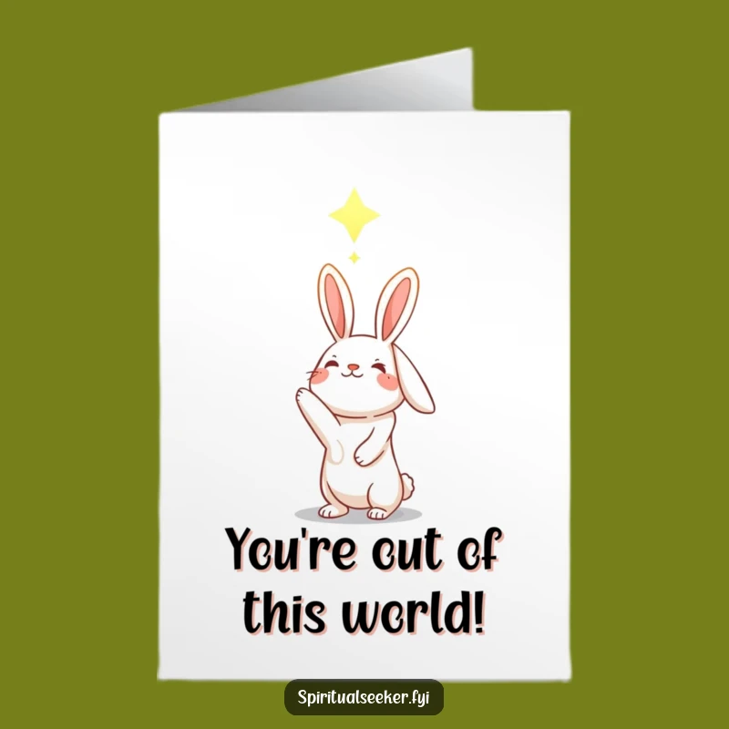 Free Printable Rabbit Congrats Card: Star Gazer Downloadable Gift for Achievements