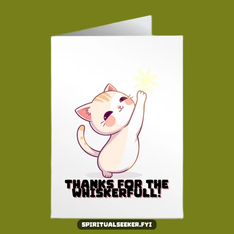 Free Printable Cat Thank You Card: Funny Stretching Cat Downloadable Gift for Gratitude