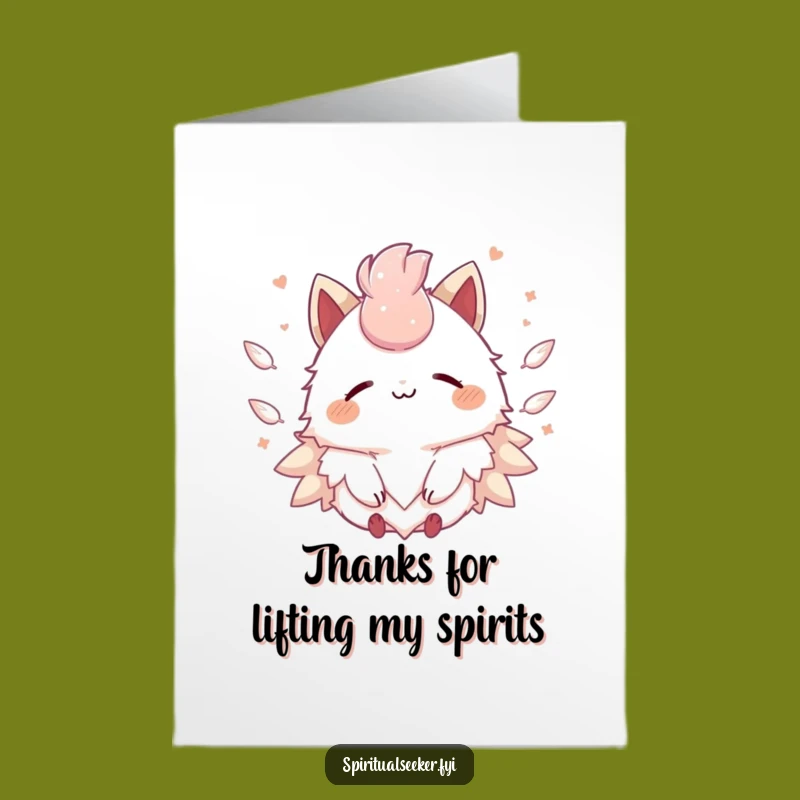 Free Printable Kawaii Feather Card: Serene Thank You Downloadable Gift for Gentle Appreciation