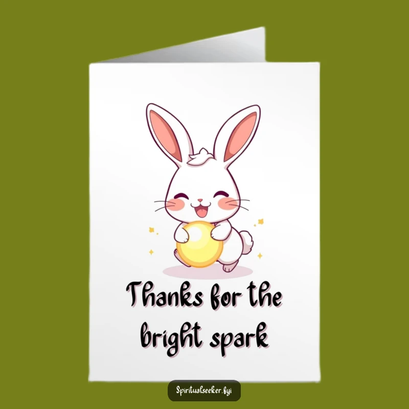 Free Printable Rabbit Thank You Card - Grateful Orb Chaser Downloadable Gift
